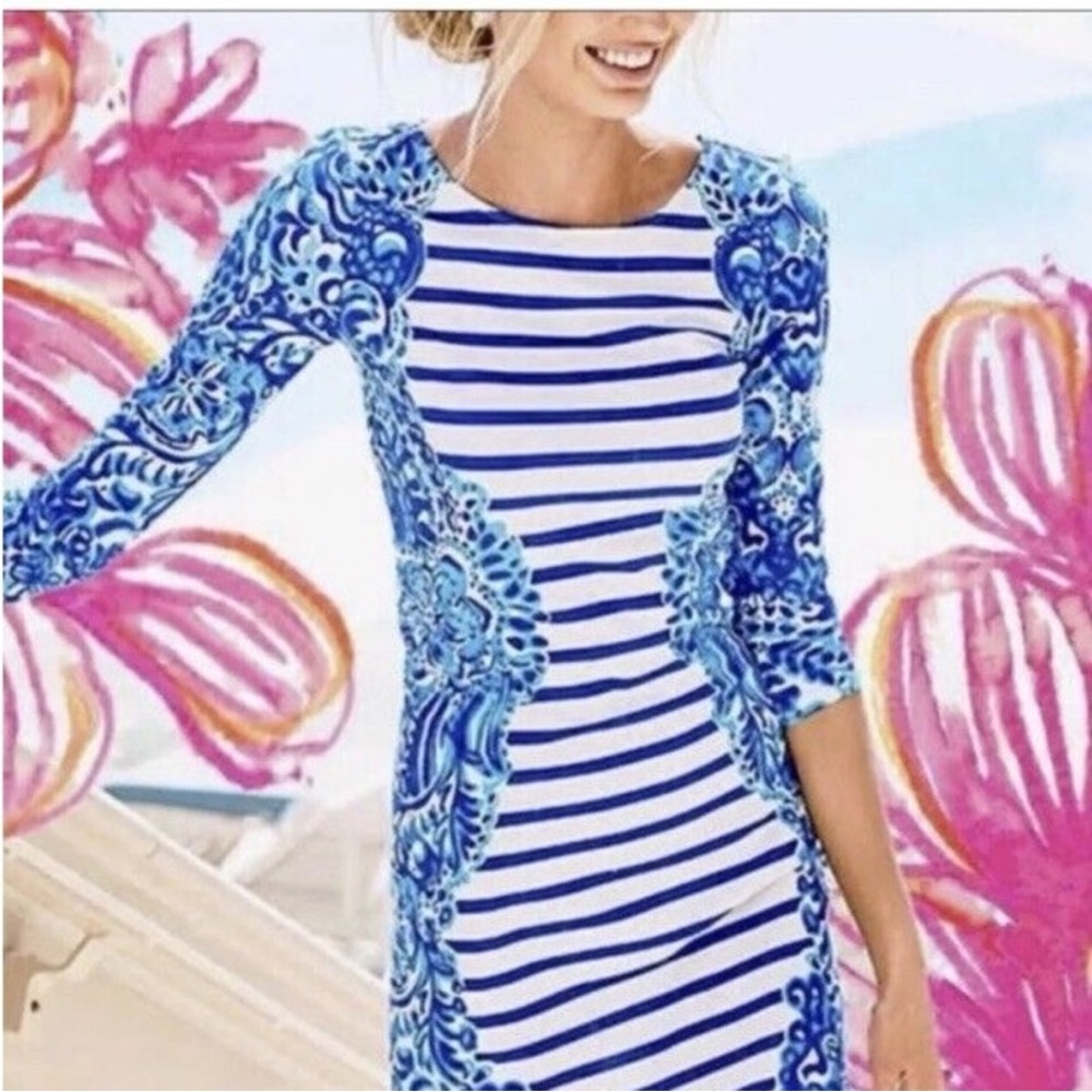 Lilly Pulitzer Blue and White Striped Dress